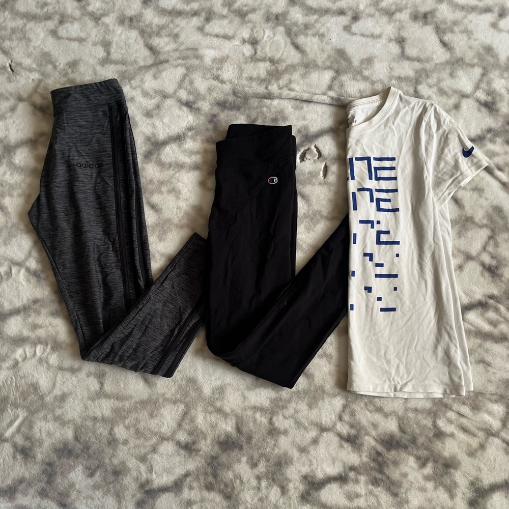 Girls 14/16 Athletic Bundle 3 Items Mixed Brands Adidas Nike Champion